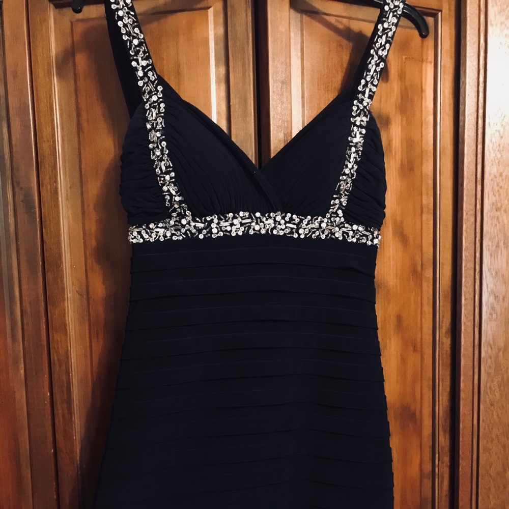 Betsy Adam, formal & elegant dark blue dress.-used